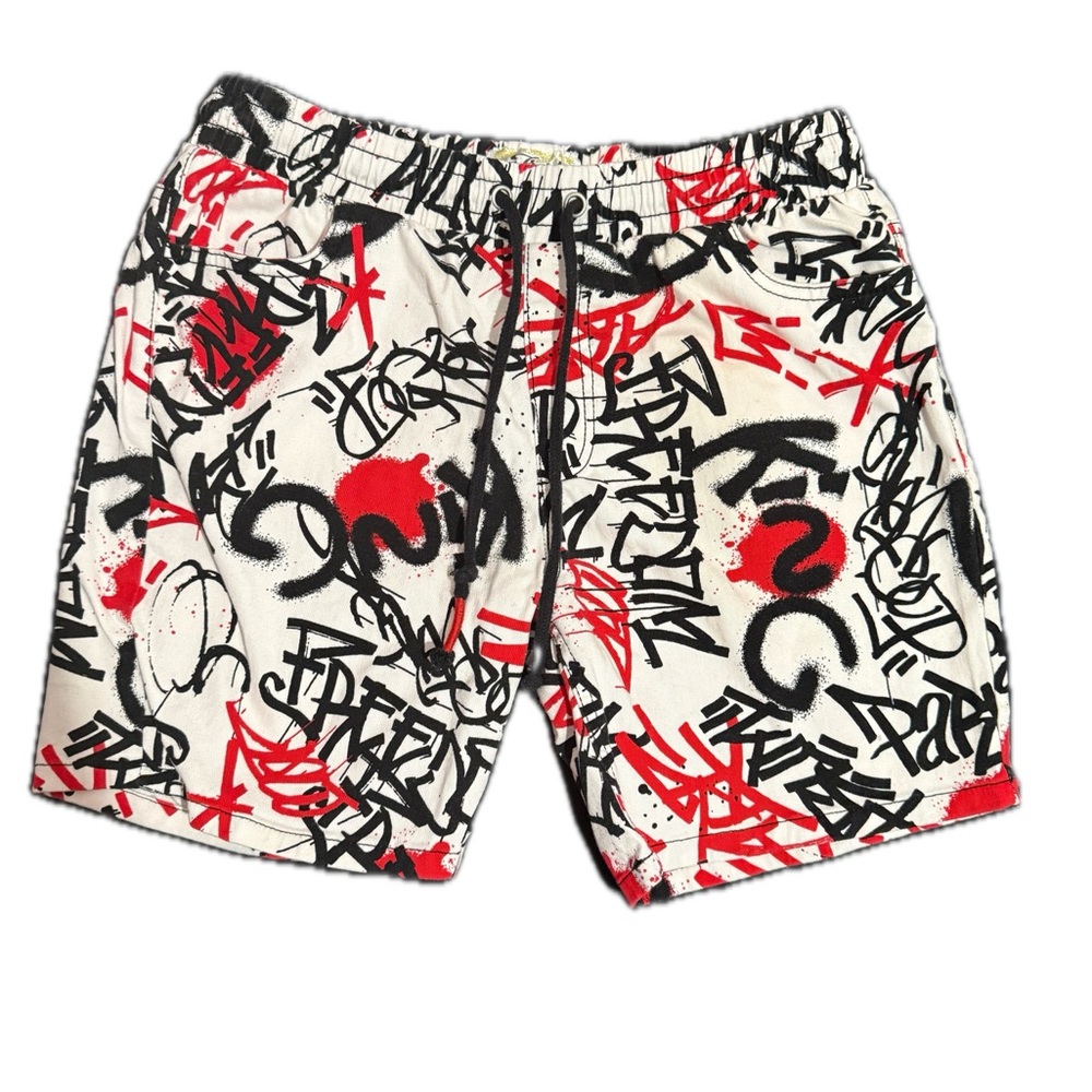 Men's Hybrid Shorts - Red, Black, White